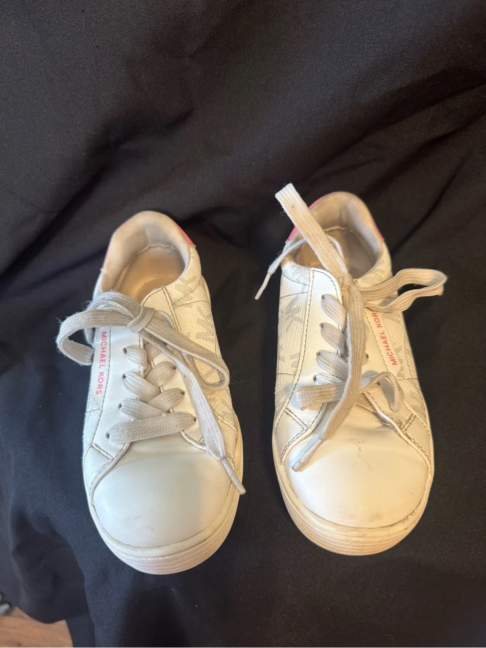 Michael Kors Kids White and Pink Logo Casual Sneakers